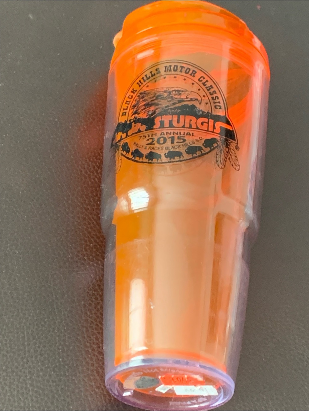 Sturgis SD 75th Annual 2015 Black Hills Motor Classic Orange Insulated Tumbler